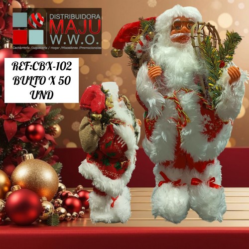Papa Noel Raquetas Nieve De 34X16Cm
