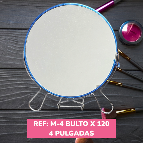 Espejo Redondo 4 Pulgadas Con Base