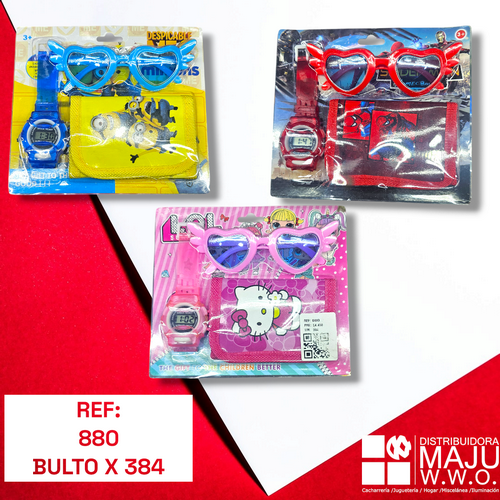 Set De Gafas Reloj Y Billetera Para Niñas