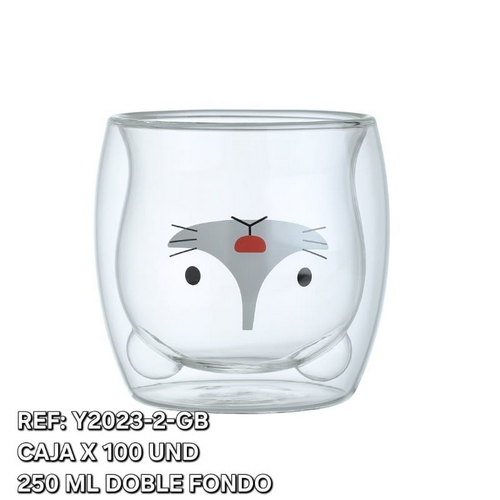 Vaso De Gato Bigote 250Ml Doble Fondo