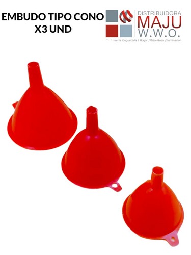 003-1 Embudo X3 Tipo Cono Colores Varios