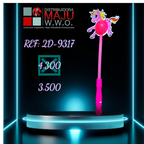 2D-9317 Cetro Luz Unicornio De 38 Cm (J-9317)