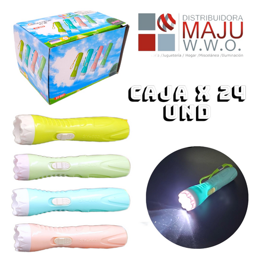 Linterna Led Pequeña Con Cuerda Colores Caja