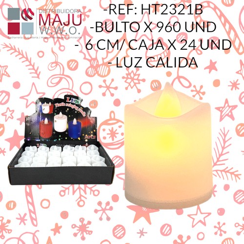 Velas Led En Caja X24 Pcs Blancas 24X16Cm