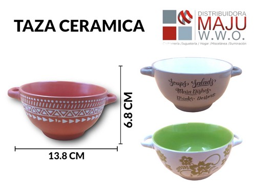 Tazon Grande Con Orejas Y Labrados Retro Co