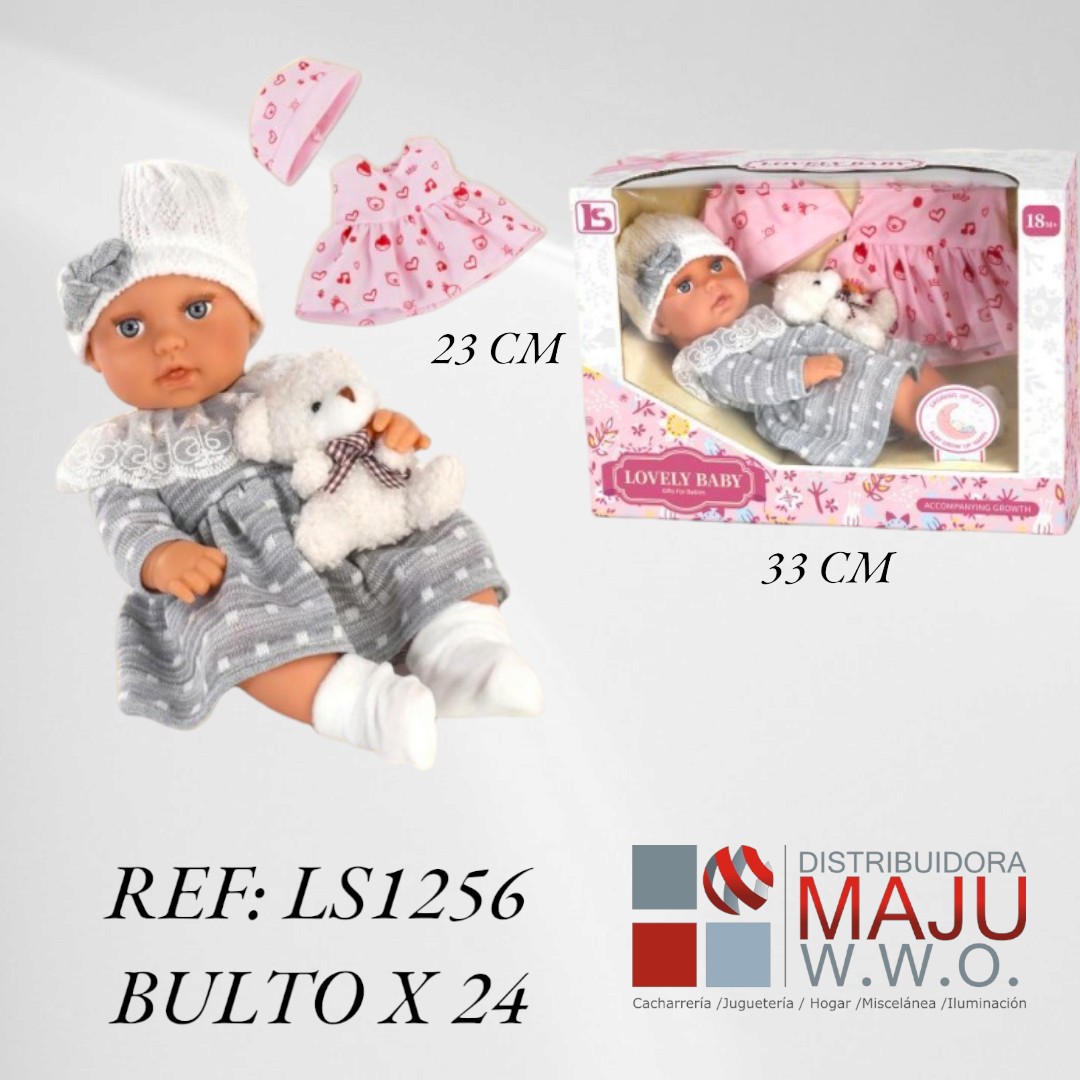 Muñeco Bebe Con Osito Mecanismo Manual