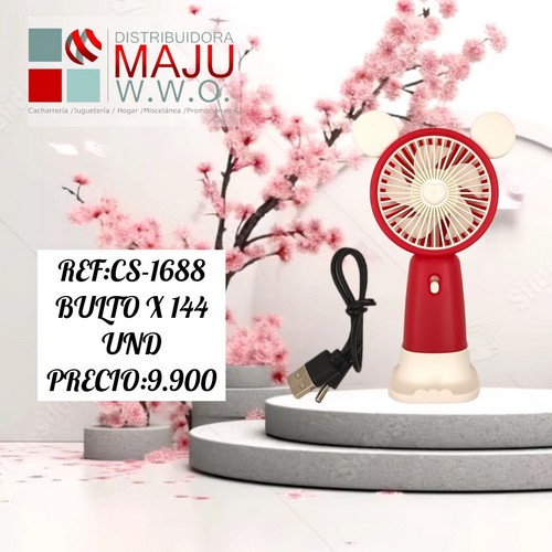 Ventilador Recargable Con Orejas Osos 9 X