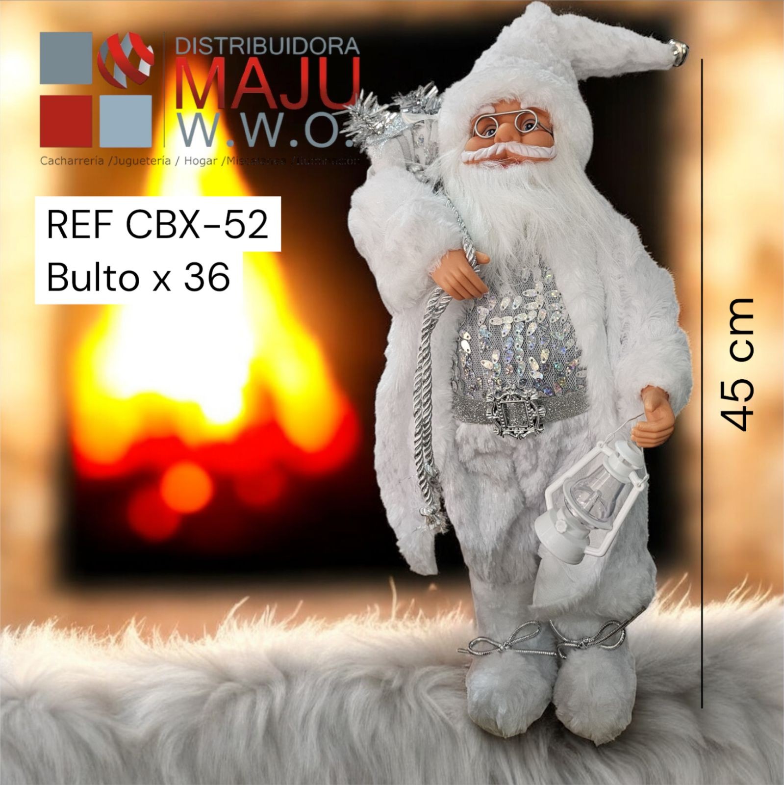 Muñeco De Navidad Santa Color Blanco Con Fa