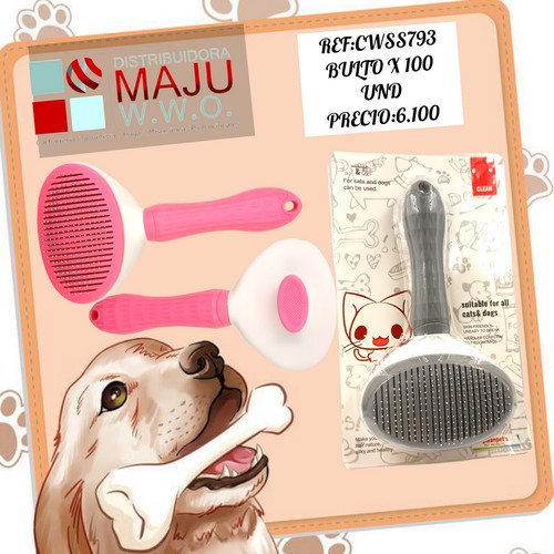 Peine Para Mascota Con Boton Quita Pelo