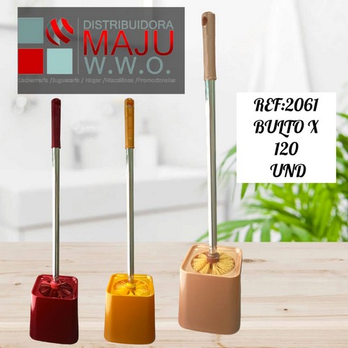 Cepillo De Ba?O Mango Metalico Con Base Cuadr