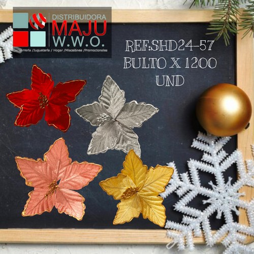 Flor Decoracion Navidad Colores 26Cm