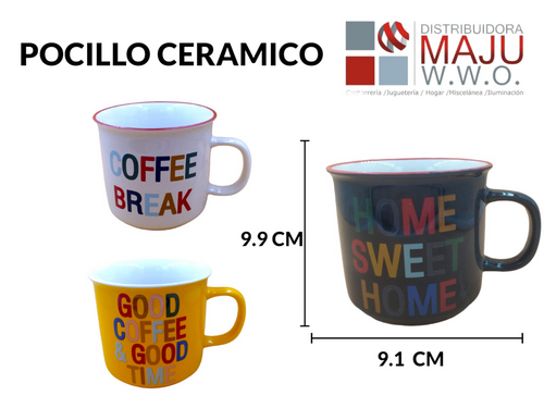 Pocillo Ceramico Grande Colores Coffe Break