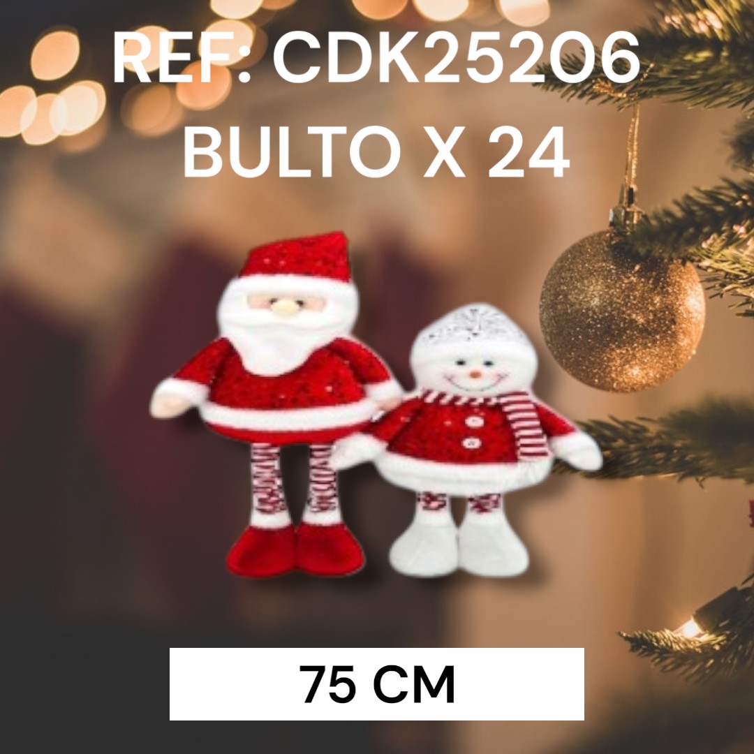 Muñecos De Navidad Santa Y Snowman Con Len