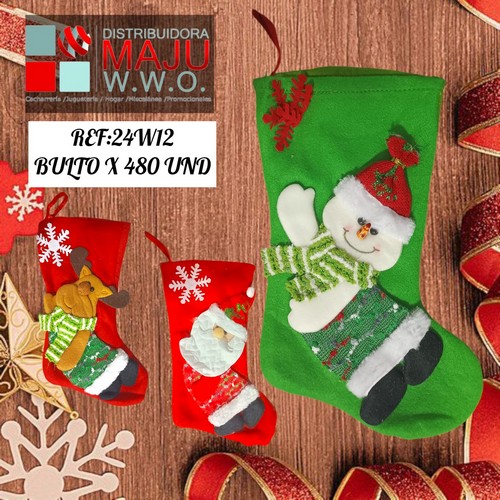 Bota Navide?A Mediana Mu?Ecos En Relieve 35