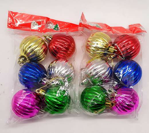 18-38 Bola Navideña Relieve (Bolsax6)