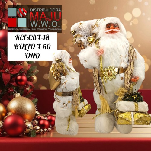 Papa Noel Polar Dorado De 35X20Cm