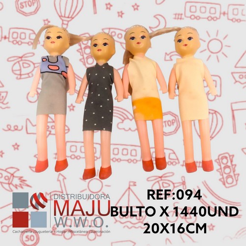 Muñeca Para Niñas En Bolsa X4Pcs 20X16Cm {Do86