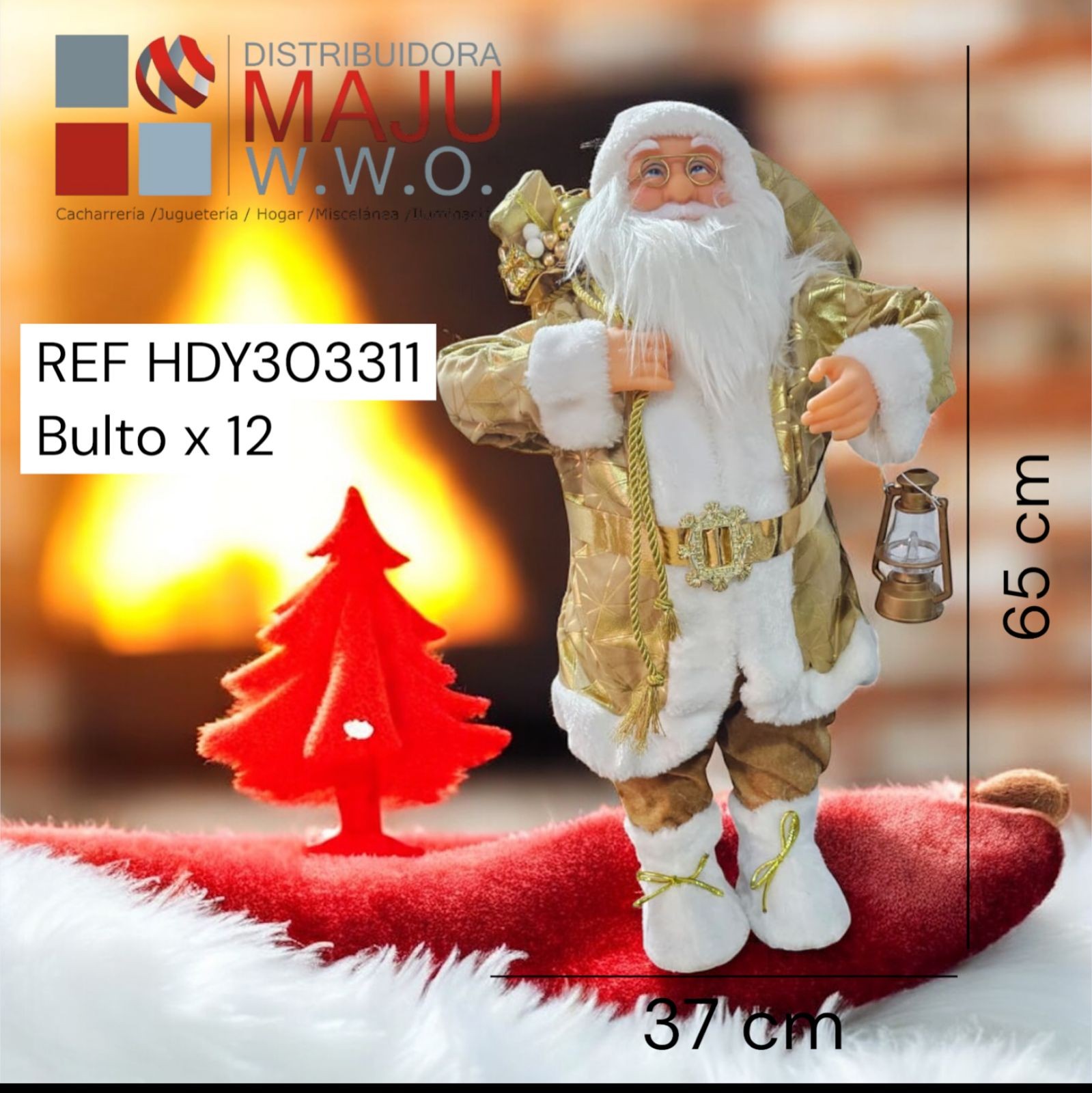 Muñeco De Navidad Santa Con Bolsa De Reg