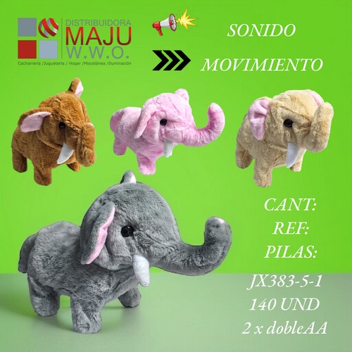 Jx383-5-1 Elefente Peluche Con Movimient
