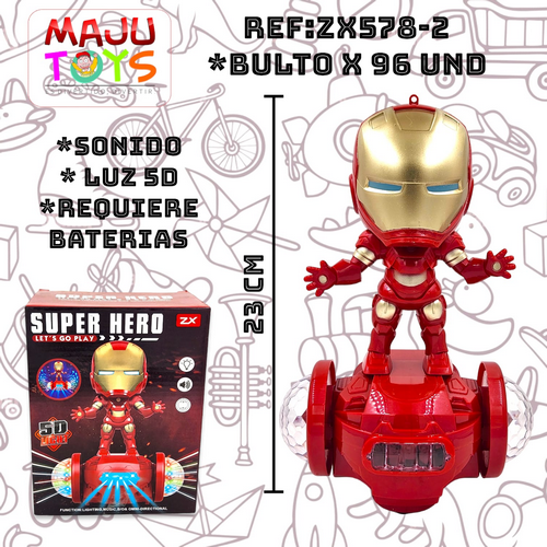 Zx578-2 Super Heroe En Hoverboard Con Luz Y Sonido
