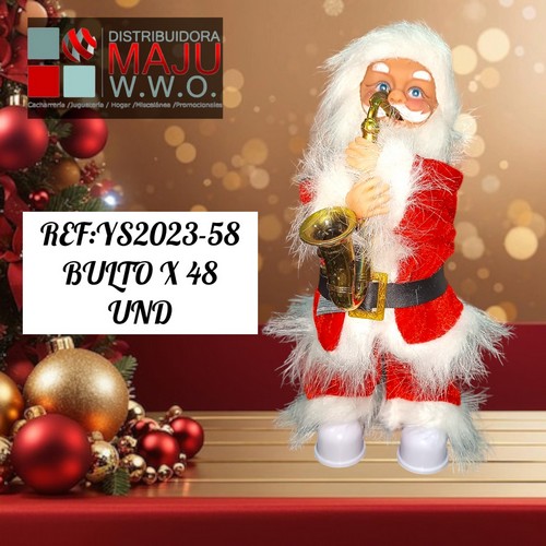 Papa Noel Mediano Con Sonido Saxofon 13X