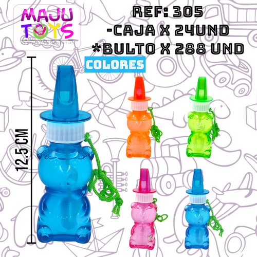 Burbujero Pito Animal Oso Caja X24Pcs De 25X15