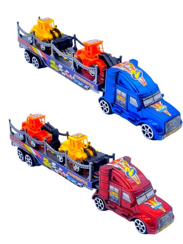 Tractocamion Transporta 2 Carros De Construcc