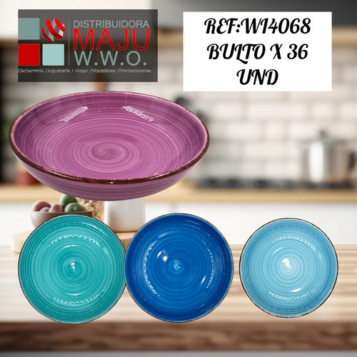 Plato Ceramico Asiatiiico Hondo Colores De