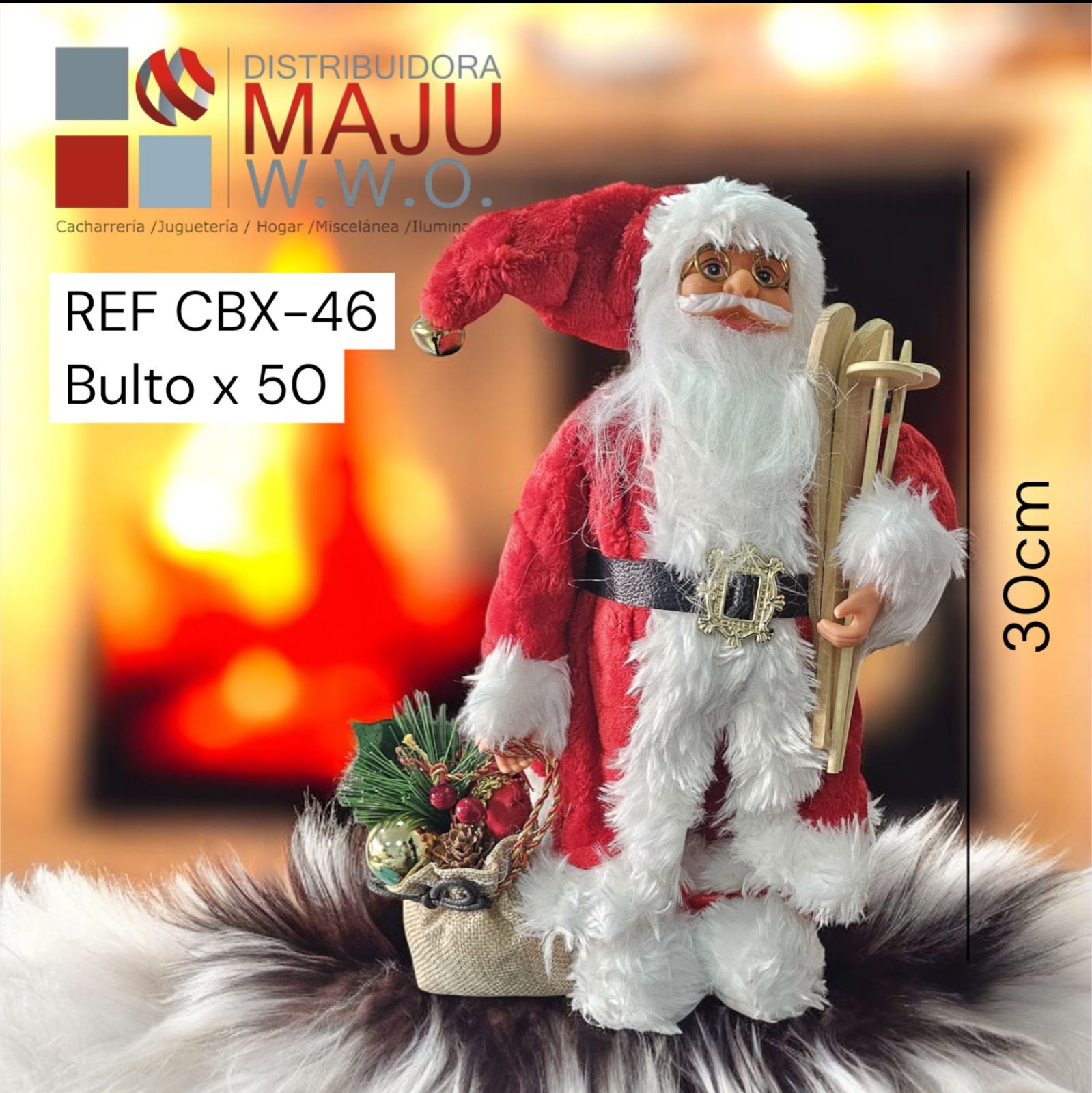 Muñeco De Navidad Santa En Colores Rojo Y B
