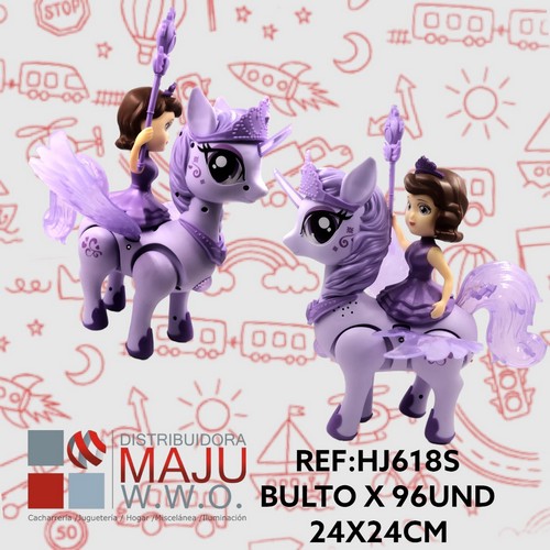 Muñeca En Pegacornio Con Luces Y Sonido Par