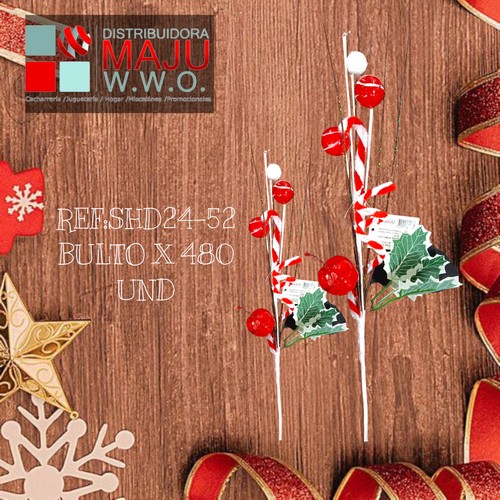 Pin Navideño Hojas Con Bolas Y Bastones 6