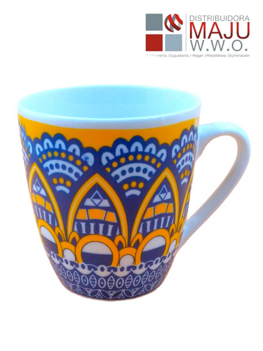 Pocillo Ceramico Mandalas Bicolor Pequeño D