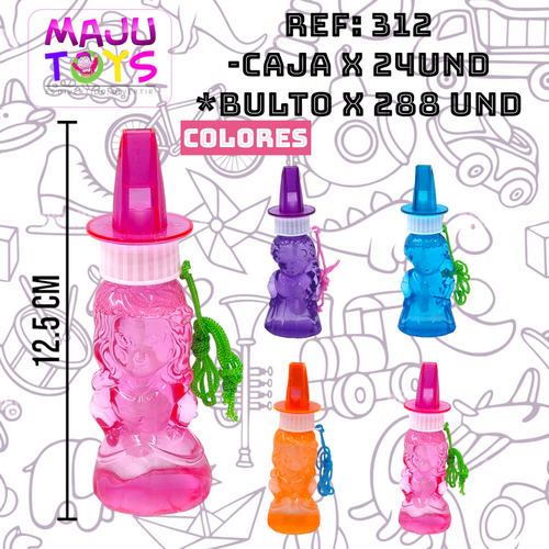 Burbujero Pito Princesas Neon Cajax 24Pcs