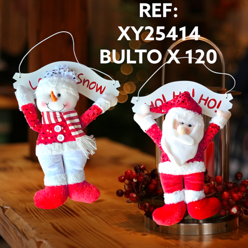 Decoracion Navideña De Santa Y Snowmanrojo