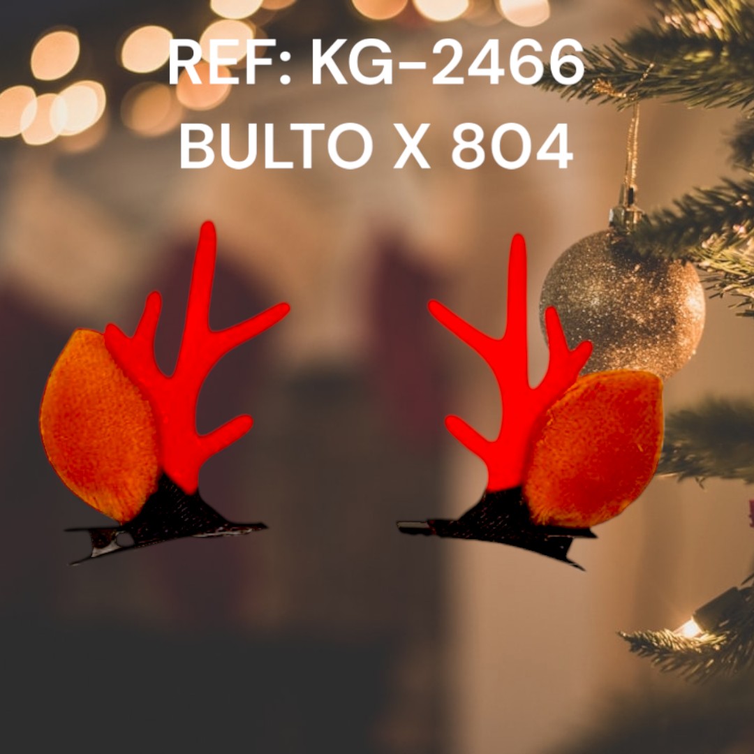 Pinza Navideña Para El Cabello De Cuernos