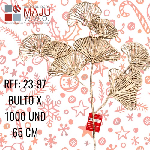 23-97 Hojas De Naufrates Doradas Decorativas 65X15