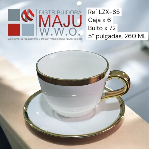 Juego De Platos Con Tazas Color Blanco En C