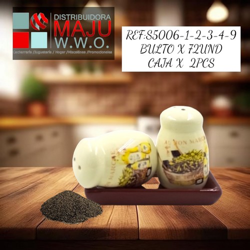 Salsero Ceramico Con Estampado Set