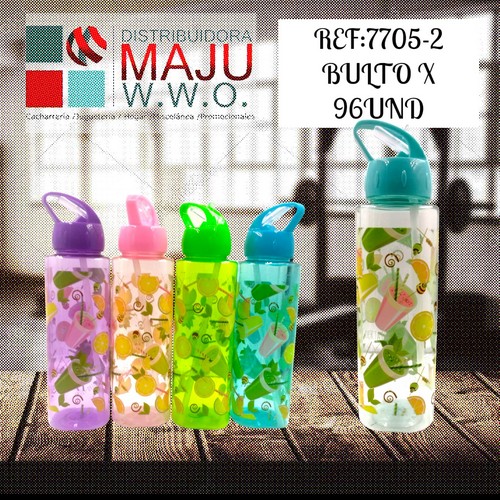 7705-2 Botilo 600Ml Estampados Frutas Y Bebidas Co