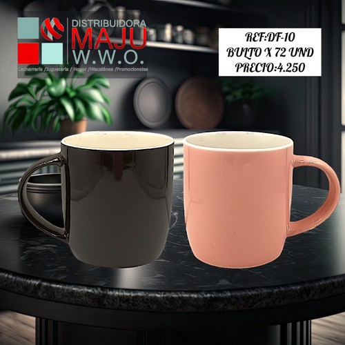 Pocillo Ceramico Brillante Colores De 300Ml