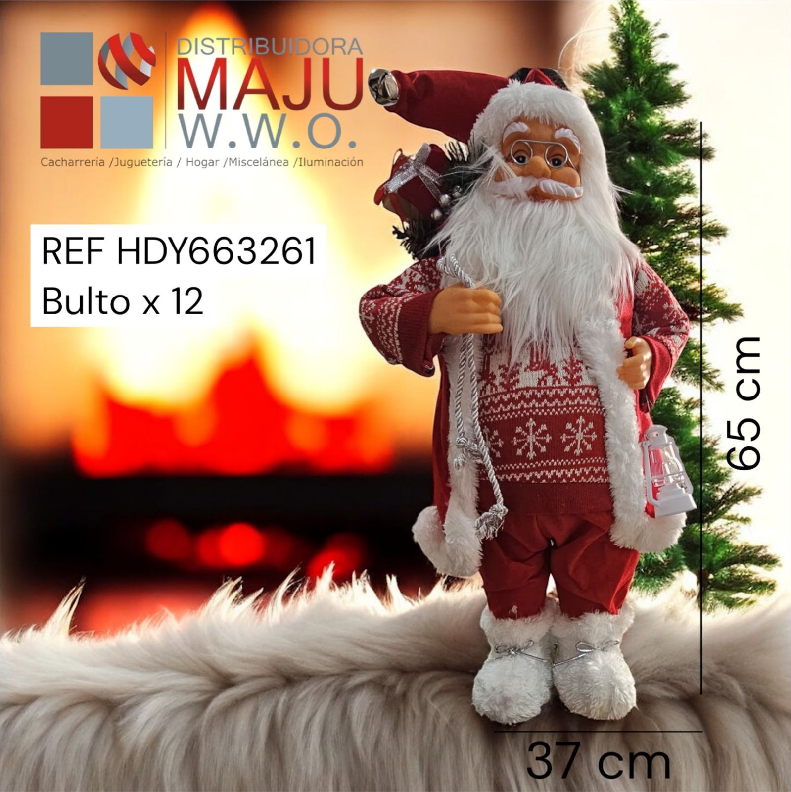 Muñeco De Navidad Santa Claus Con Farol