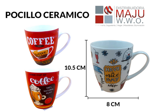 Pocillo Ceramico Toma Cafe Mensajes De 8X10