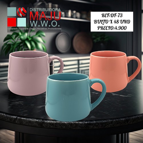 Mug Grande Conico Colores Pastel De 360Ml