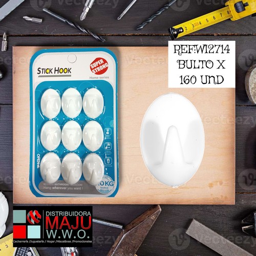 Ganchos 9247 Con Adhesivo X 9 Pcs 1 Kg En B