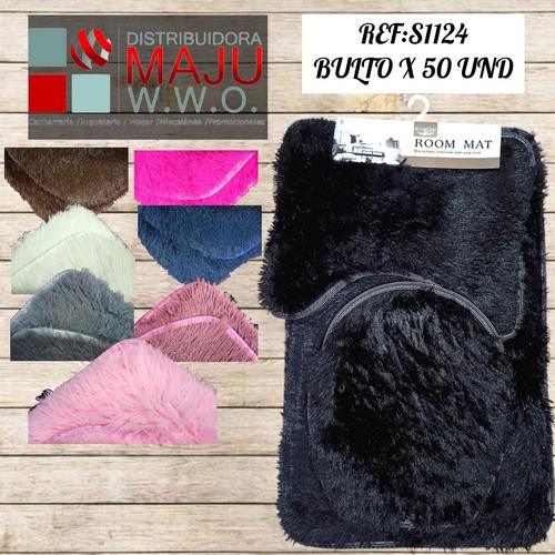 Tapete Para Baño X 3 Peludo Colores Varios