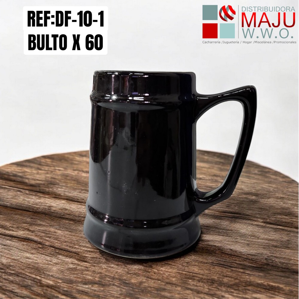 Pocillo Ceramico Color Negro Tipo Jarro De