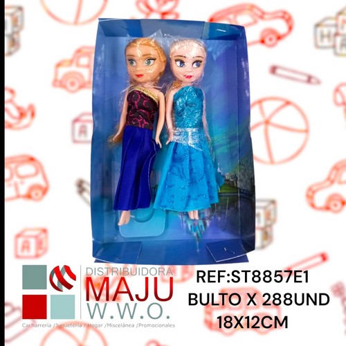 Muñeca Tipo Frozen En Caja X 2 Para Niña