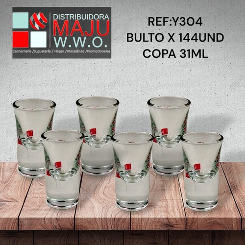 Copa Corneta Gruesa En Vidrio De 31Ml Xpcs {