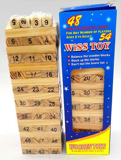 Yenga De Madera Con Dado En Caja 48 Pcs (Pequ