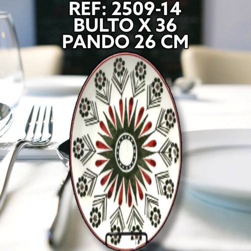 Plato Ceramico 26 Cm Decoracion Floral